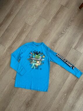 Mine Craft Boys Blue Shirt